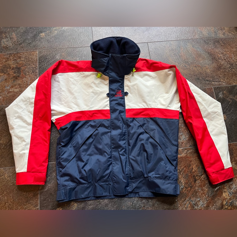 Pro Rainer red white sailing marine boating rain waterproof coat jacket. Medium